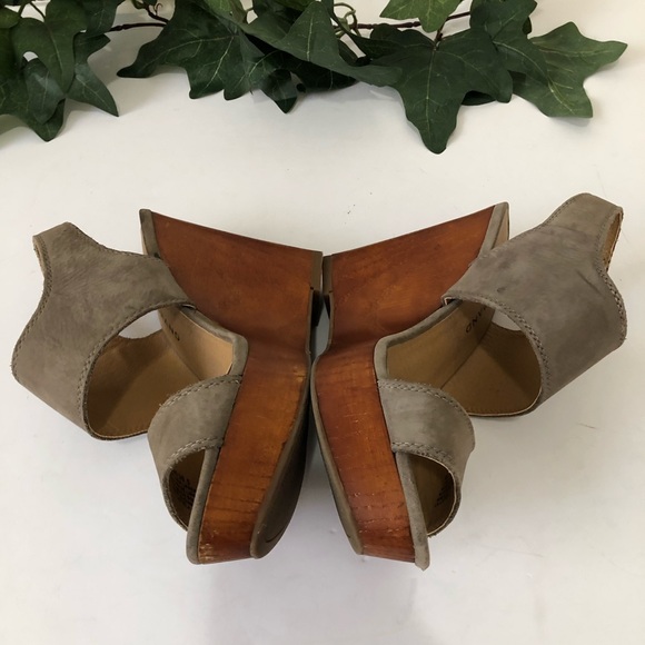 Lucky Brand Shoes - Lucky Brand Wooden Platform Wedge Leather Sandals